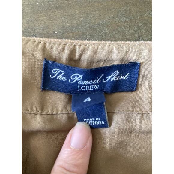 J Crew The Pencil Skirt Brown Wool Blend Skirt Size 4 Lined Back Vent Career - Picture 3 of 8